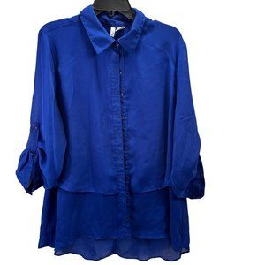 SAMI AND JO WOMEN SHIRT COLOR BLUE SIZE 2X LONG SLEEVE 100% POLYESTER